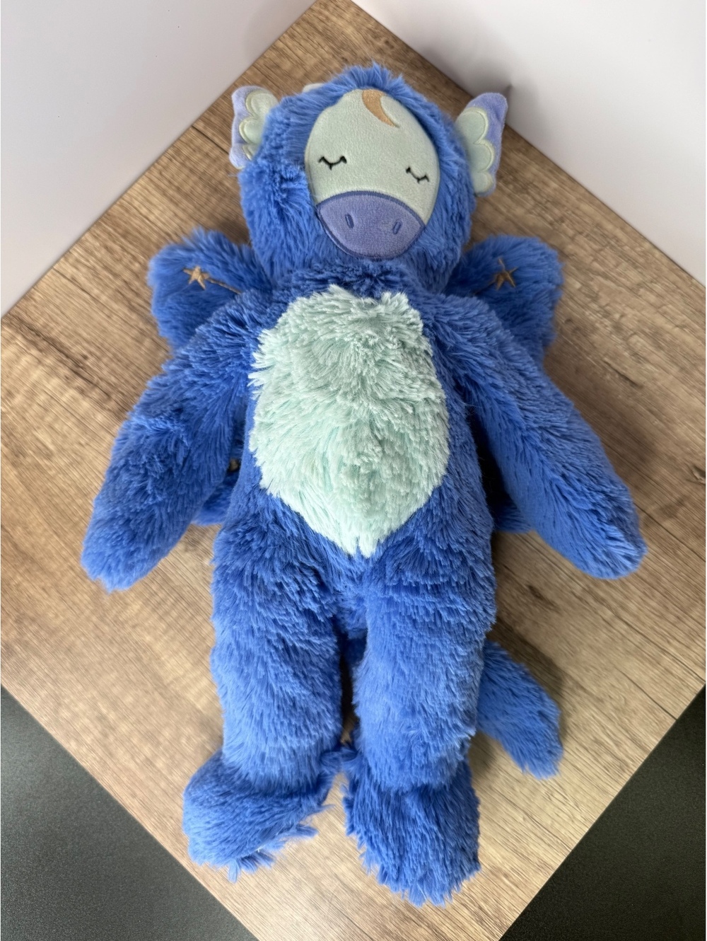 Slumberkins Dragon Kin Blue Plush Stuffed Animal Moon Stars Wings